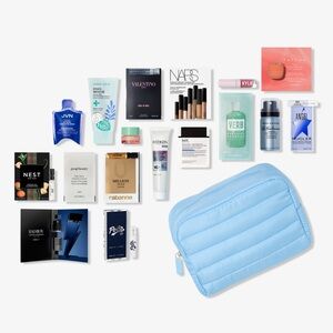 16 Piece Beauty Bag Feat: Makeup, Haircare, Skincare, & empty scent samples